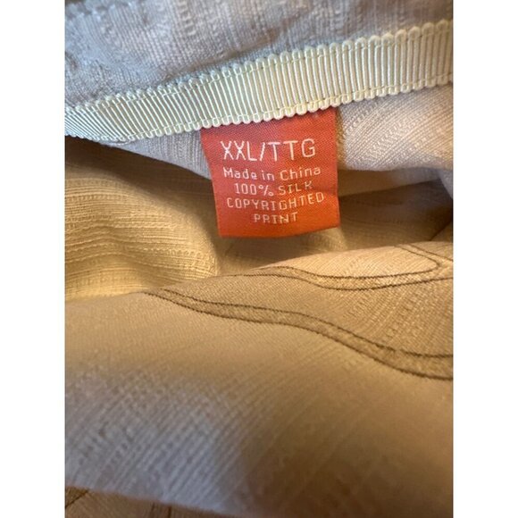 Tommy Bahama Silk Tan Beige Hawaiian Polynesian Botanical Shirt Size XX Large - Picture 3 of 6